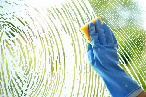 Communal area cleaning in a residential building entrance