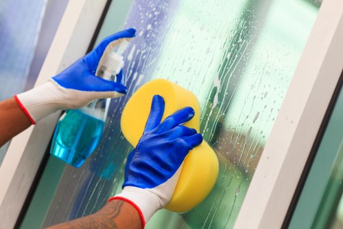 Detailed cleaning of a bright room in Belsize Park