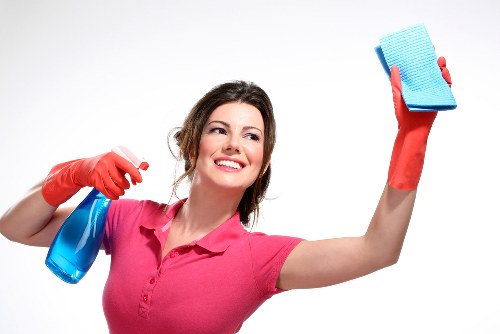 Detailed bathroom sanitizing during move in cleaning
